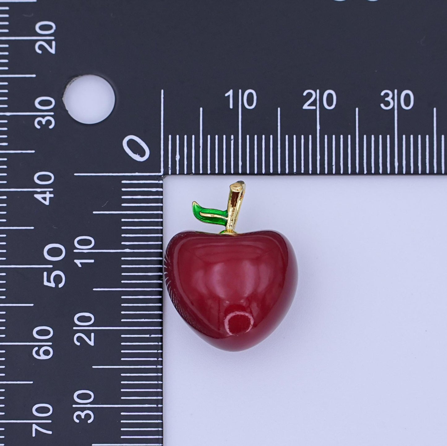 24k gold filled Dark red Washington apple fruit charm Red Delicious Food Charm | ag-918
