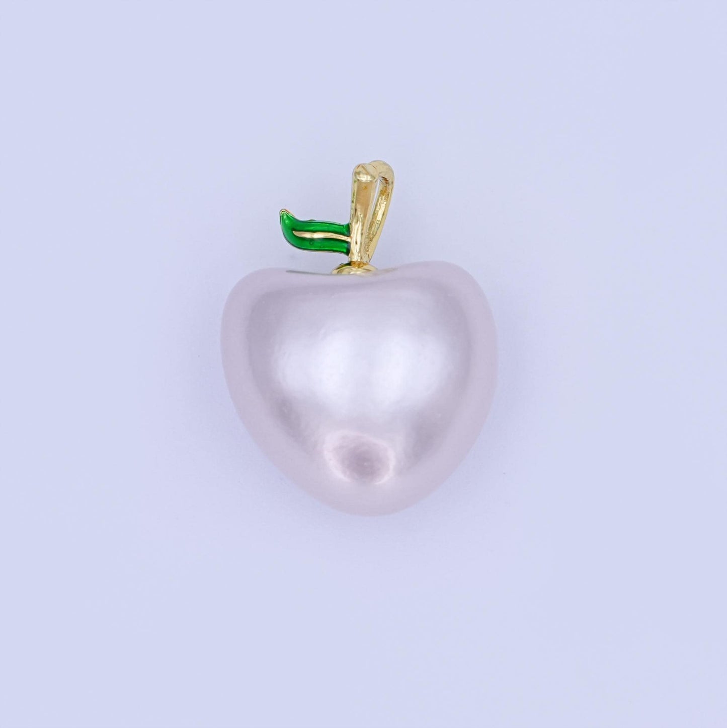 24k gold filled White Washington apple fruit charm Frosted Food Charm | ag-918