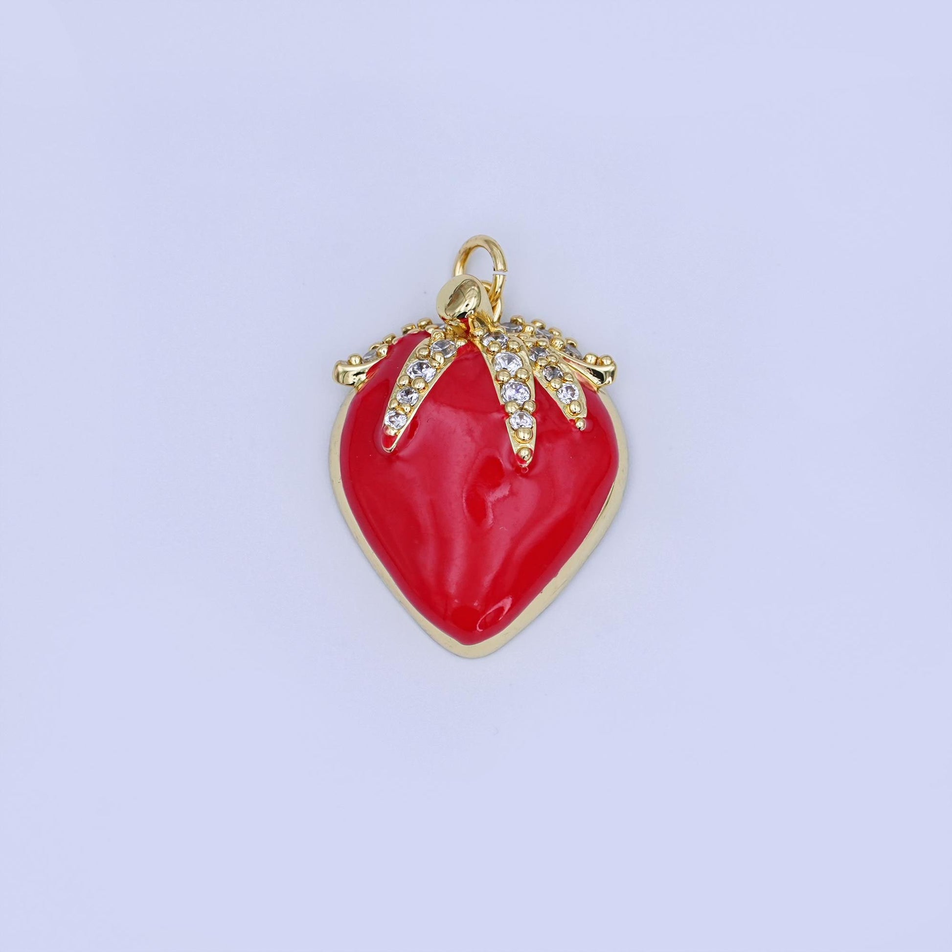 Mini strawberry 24k gold filled fruit charm | W-203