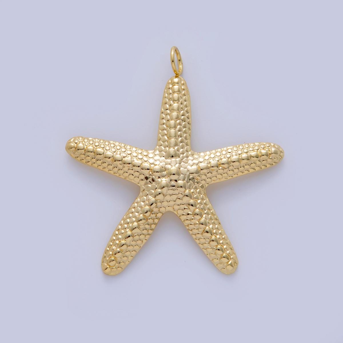 18K Gold Filled 55mm Dotted-Textured Starfish Minimalist Charm | AF317