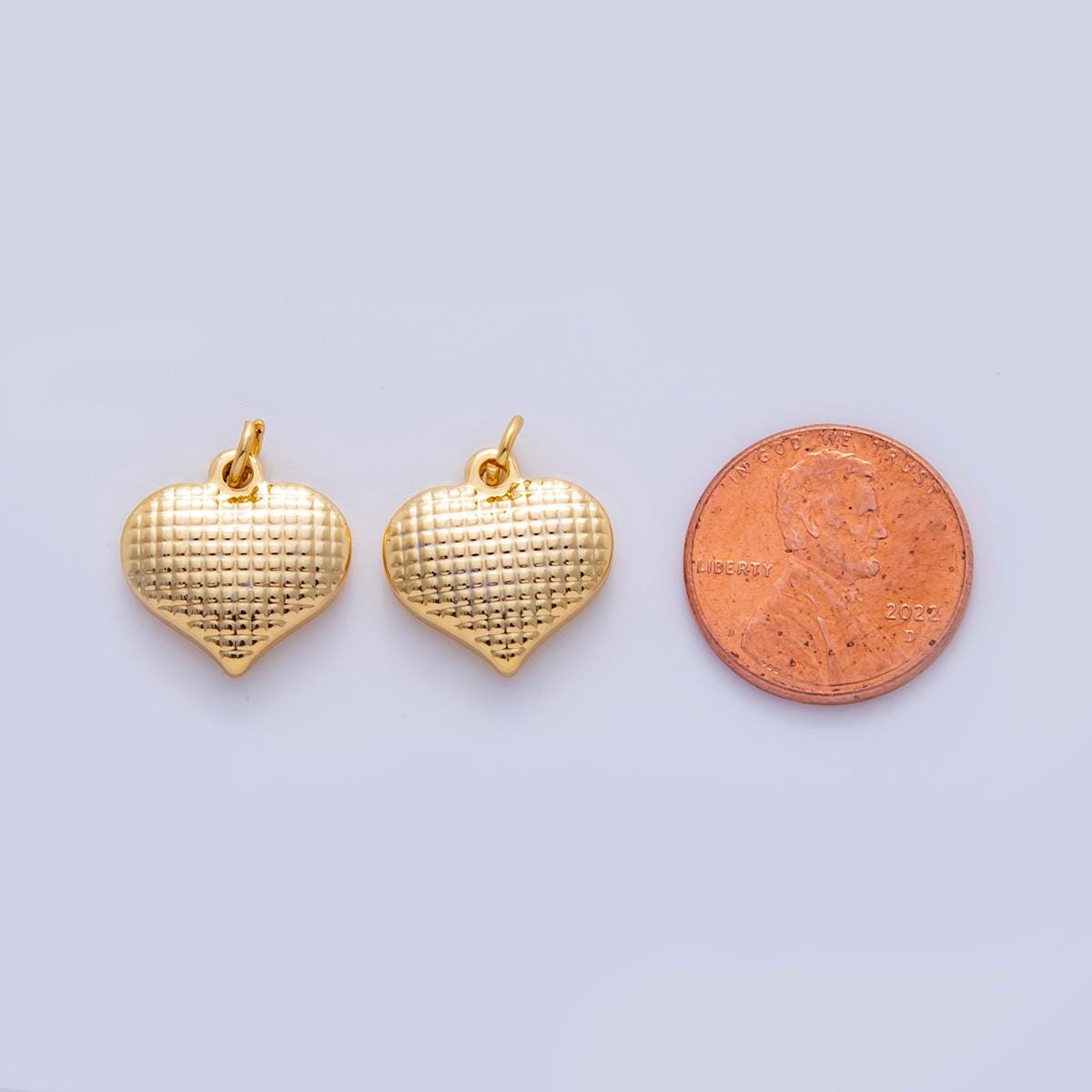 Stainless Steel Square-Textured Heart Charm | AF319