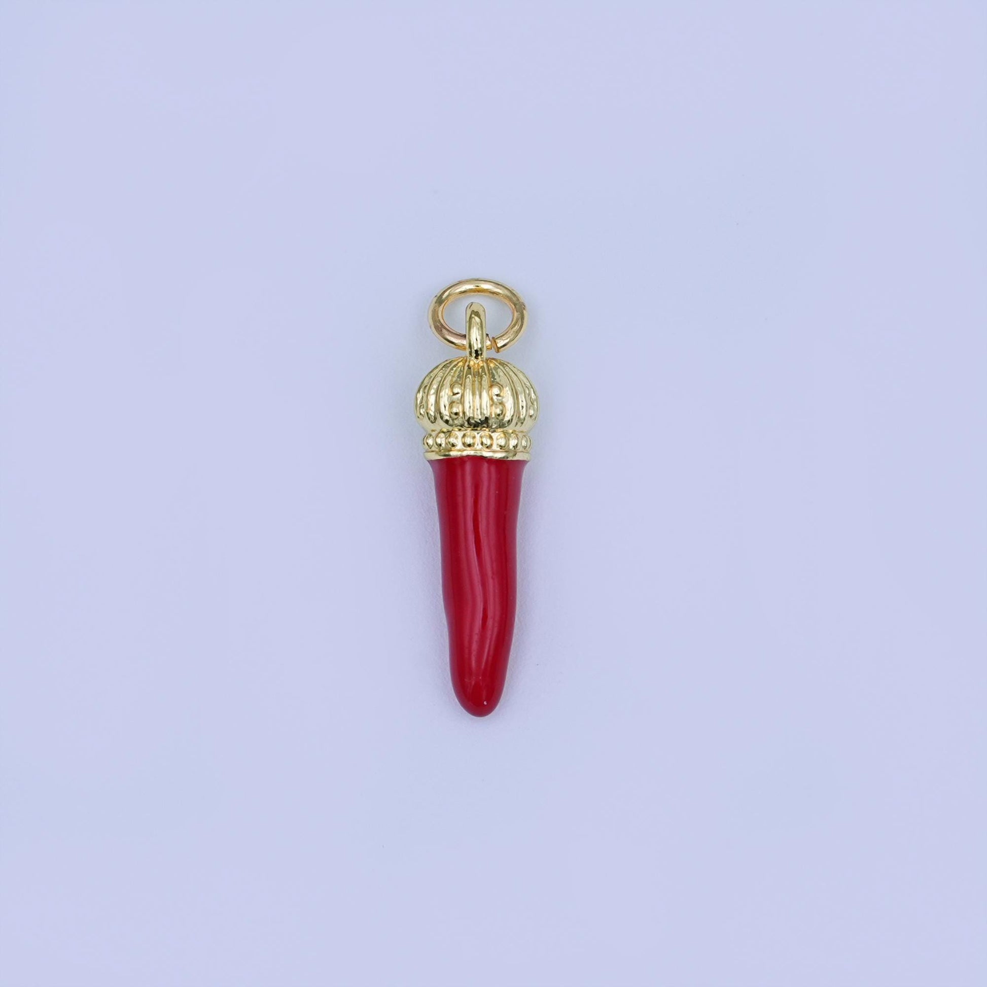 24K Gold Filled Red Enamel Chili Charm | W473