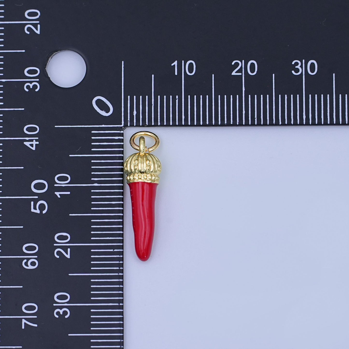 24K Gold Filled Red Enamel Chili Charm | W473