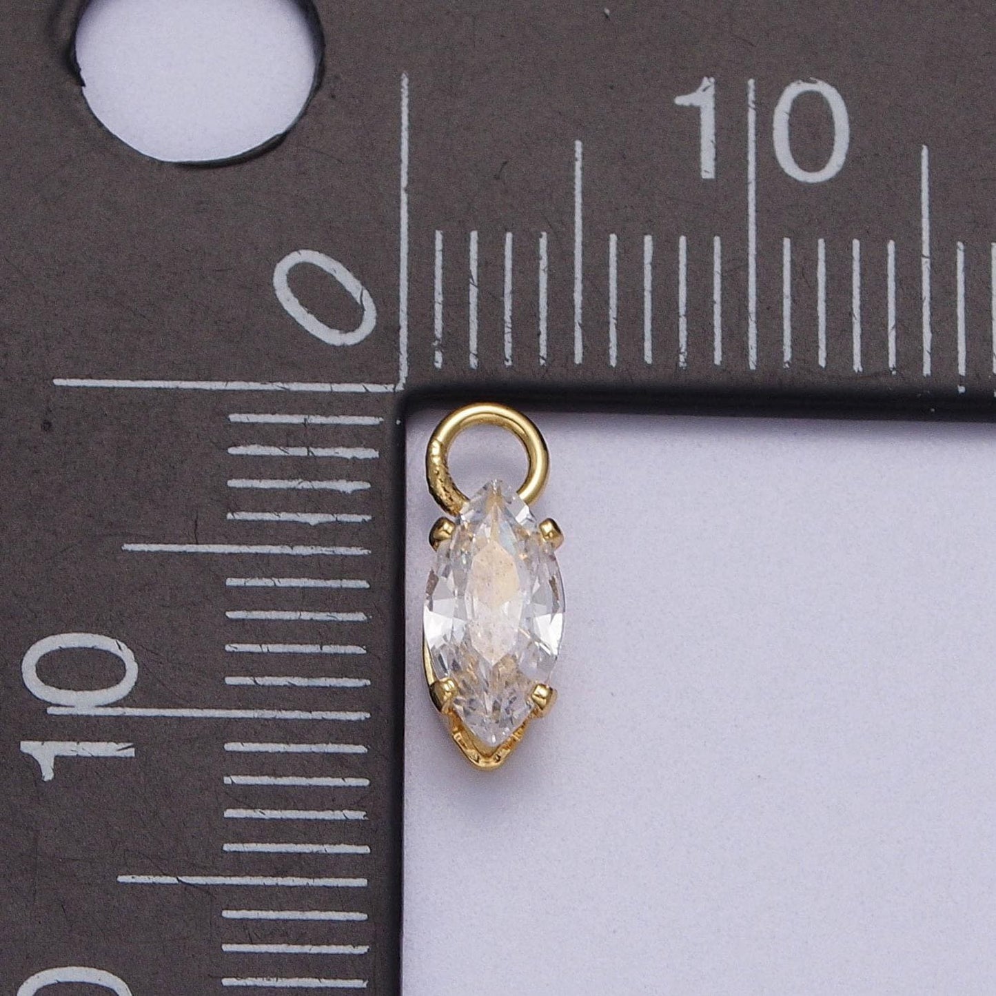 OS Gold Filled Clear Marquise Cubic Zirconia 11mm Charm | C-353