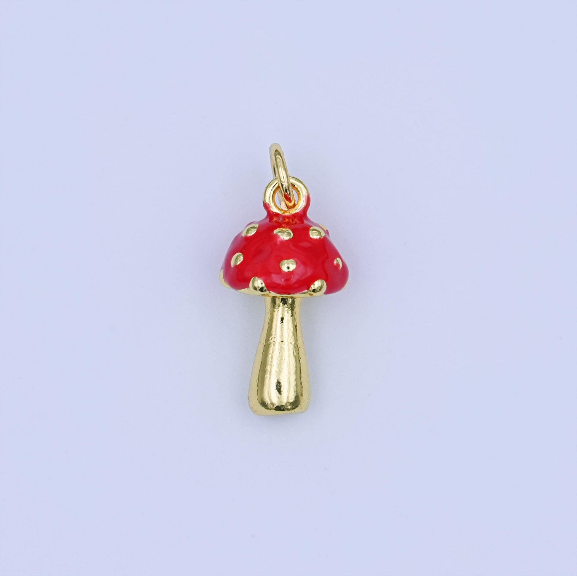 24K Gold Filled Red Mushroom Multidimensional 3D Charm | W468