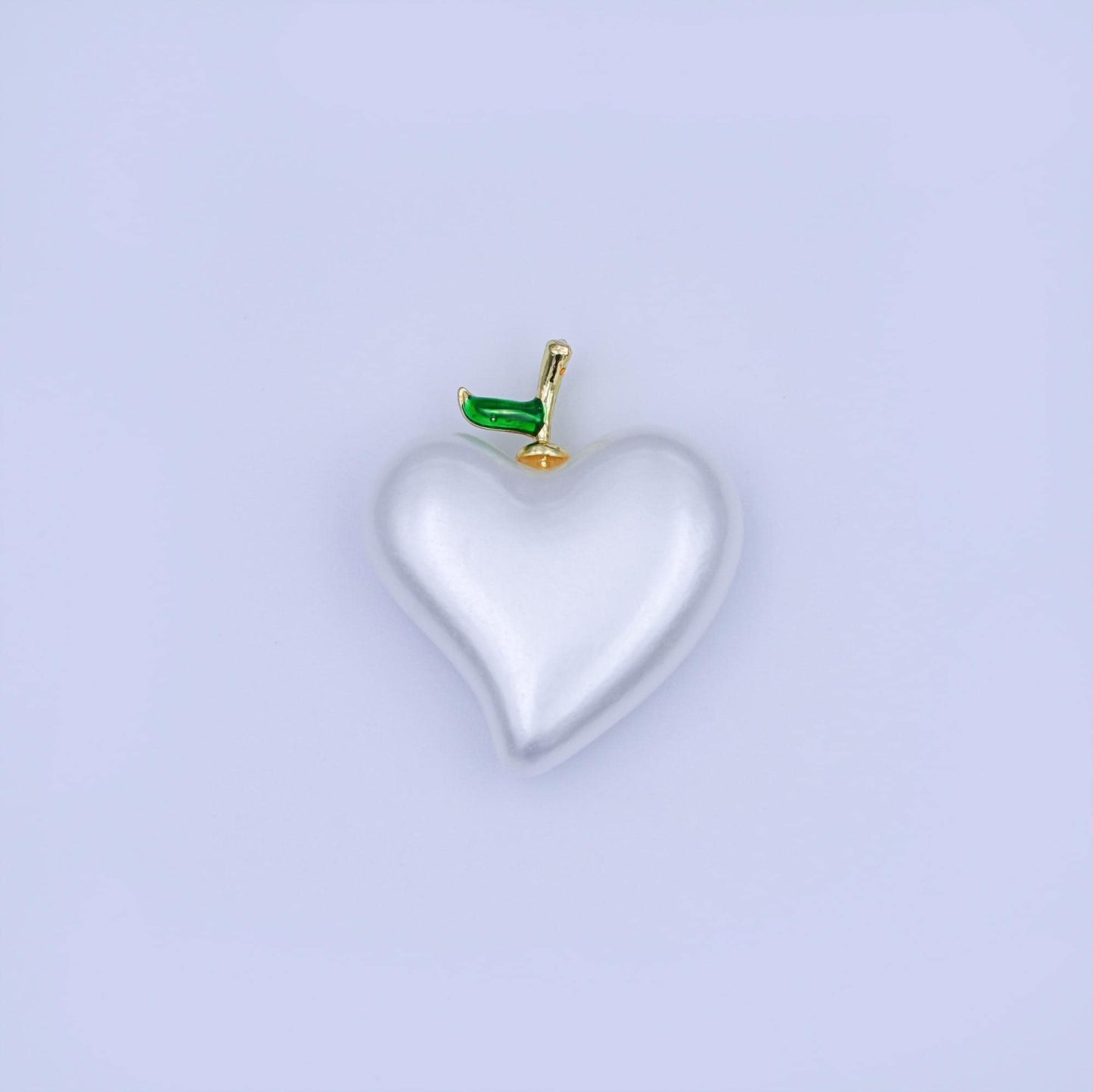 24K Gold Filled 26mm White Heart Fruit Pendant | AH418