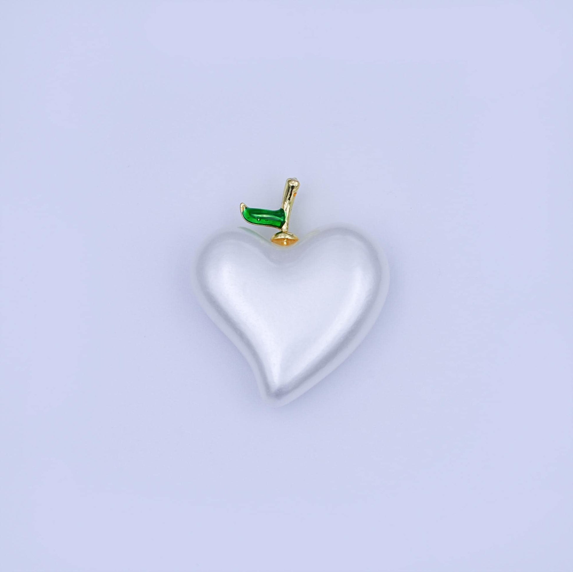 24K Gold Filled 26mm White Heart Fruit Pendant | AH418