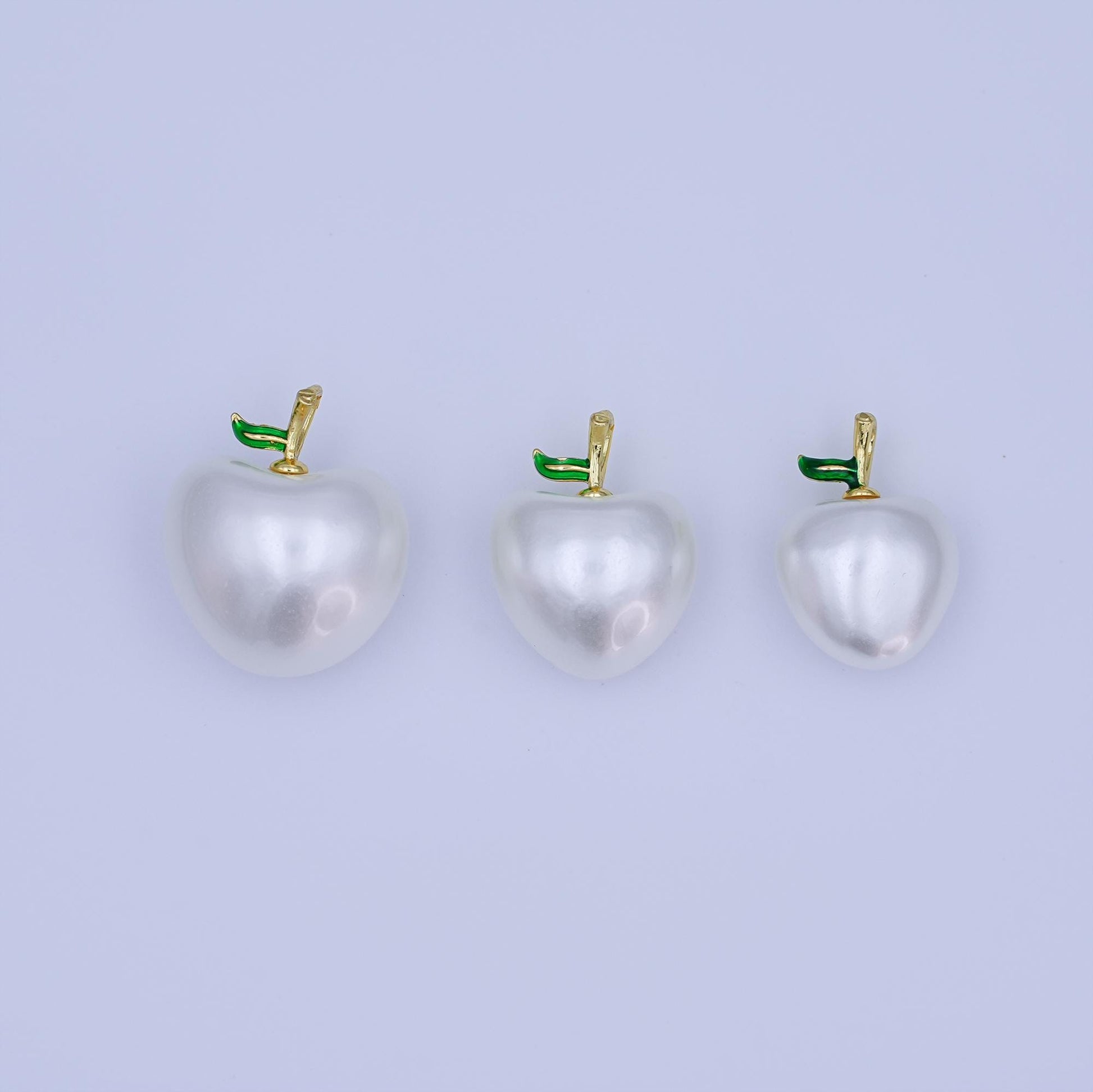 24K Gold Filled Off-White Heart Apple Fruit Pendant | AH425 - AH427