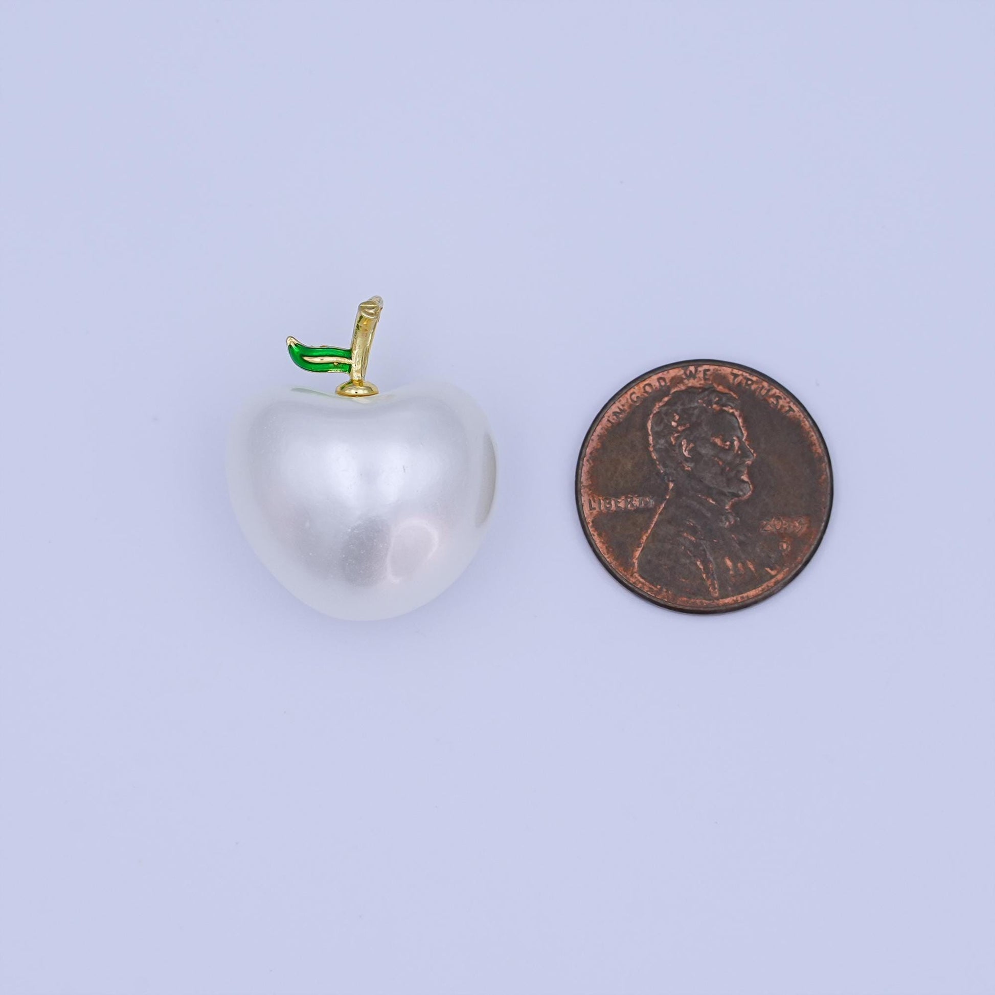 24K Gold Filled Off-White Heart Apple Fruit Pendant | AH425 - AH427