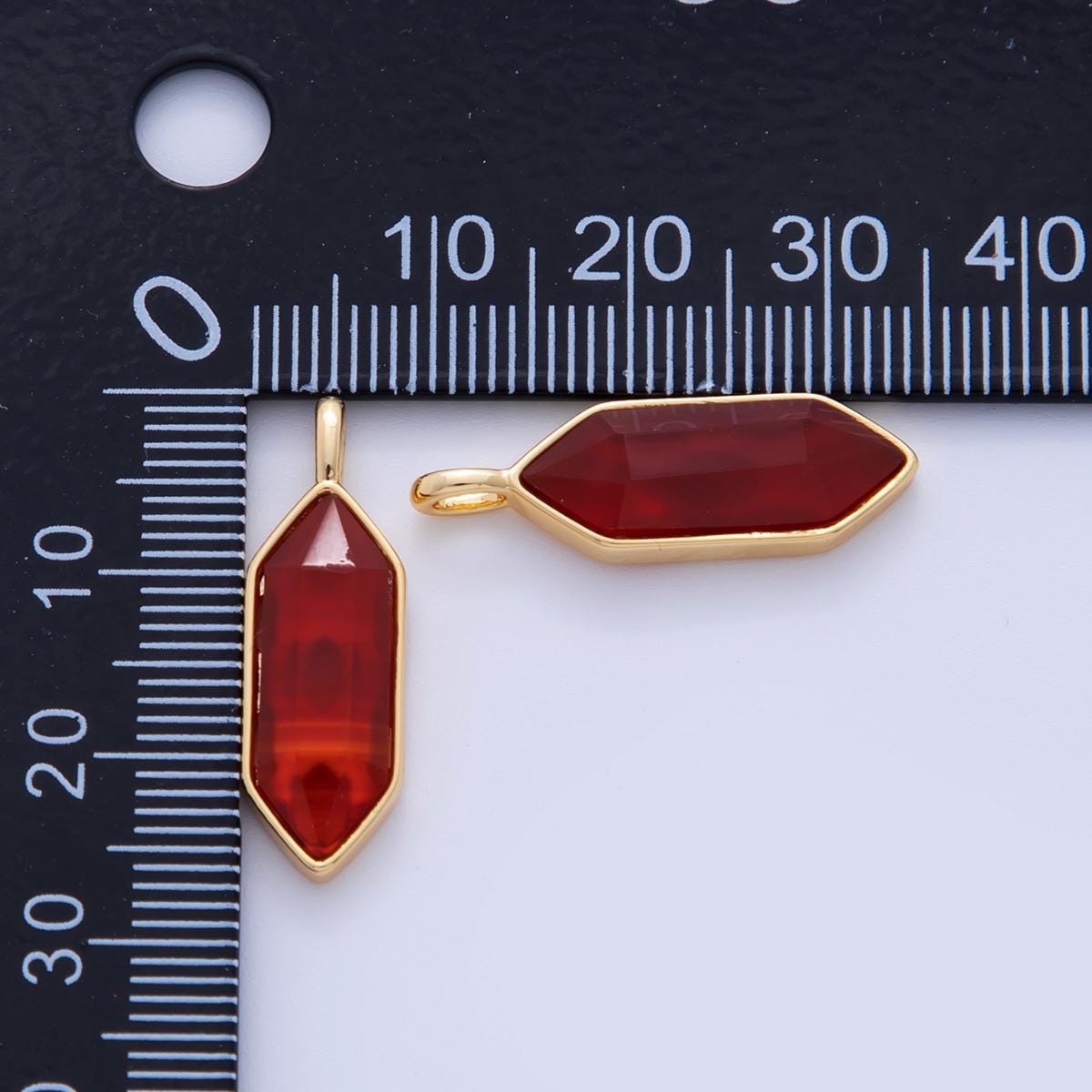 18K Gold Filled Natural Gemstone Hexagon Pendant | AF298