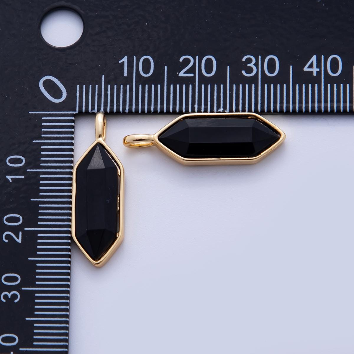 18K Gold Filled Natural Gemstone Hexagon Pendant | AF298