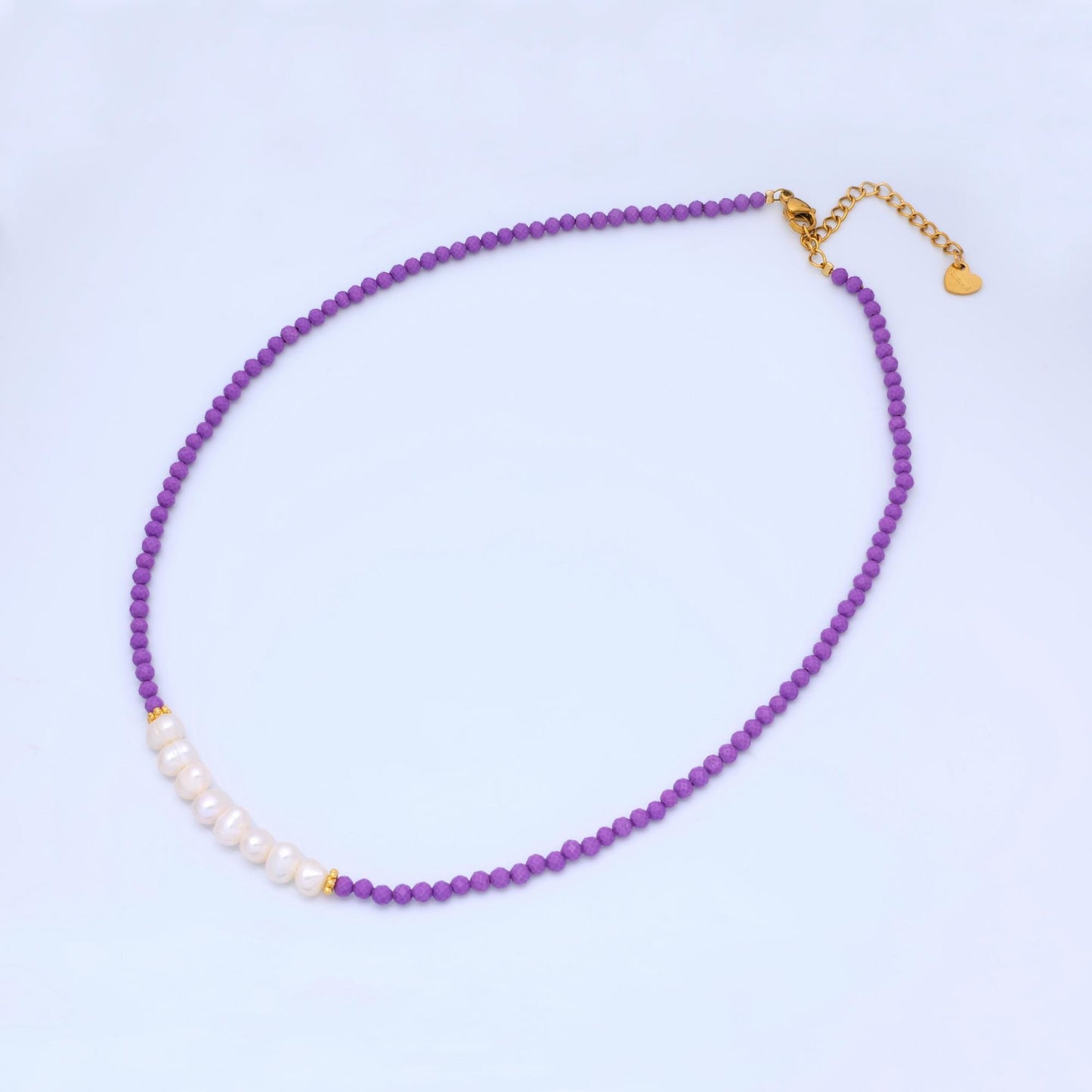 Stainless Steel Freshwater Pearl Lapis Lazuli, Citrine, Amethyst Gemstone 16 Inch Necklace | WA-3040 ~ WA-3042