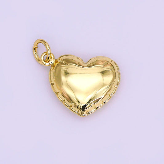 24K Gold Filled 20mm Chubby Sideways Heart Minimalist Charm | N152
