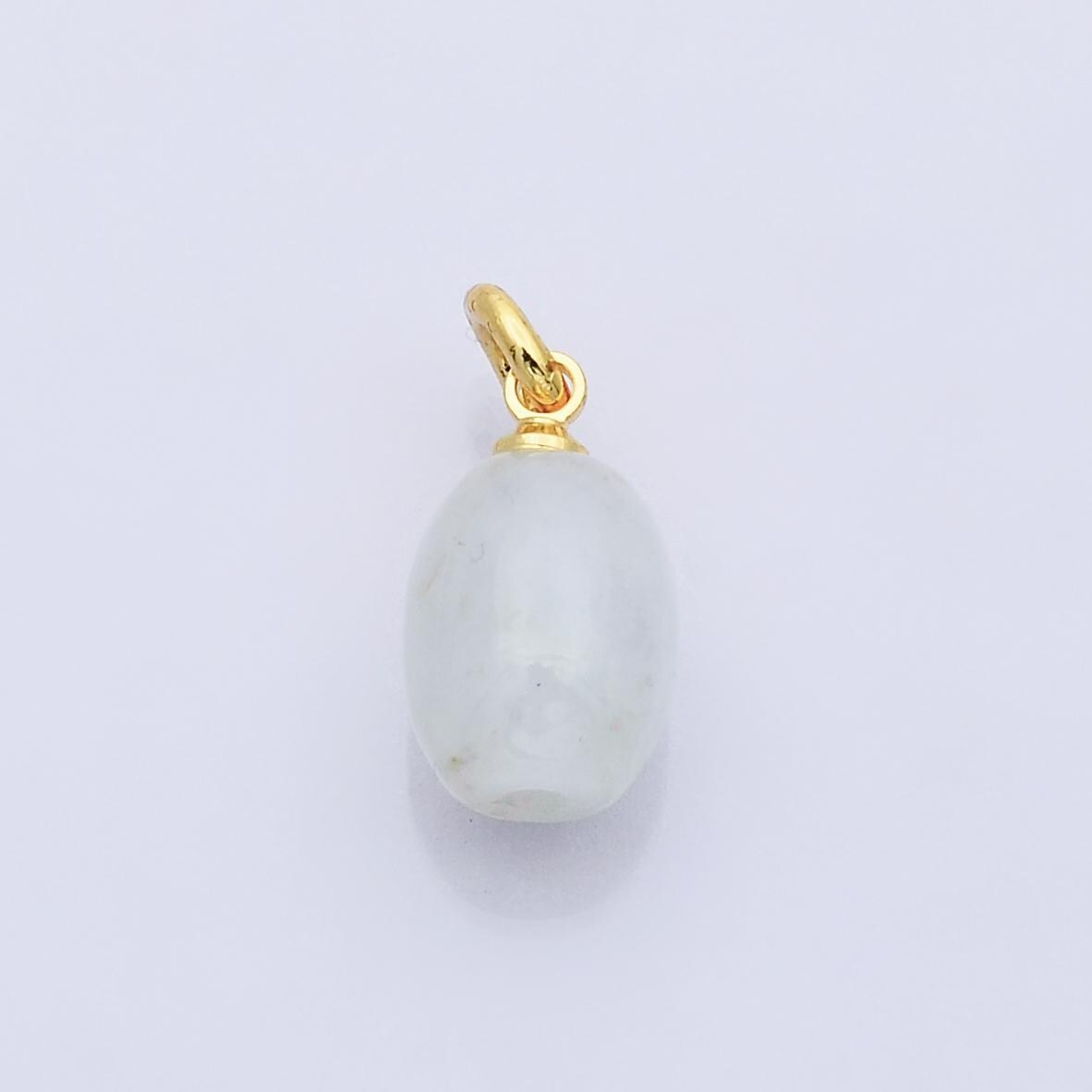 Dainty green jade tube cylinder beads pendant for necklace charm D-232