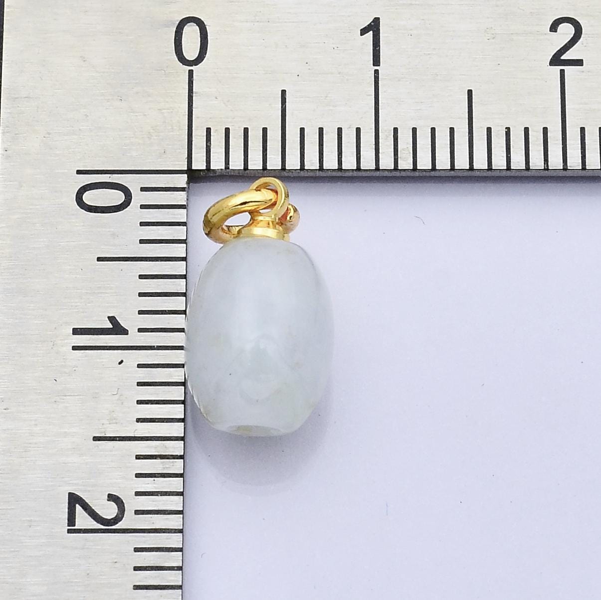 Dainty green jade tube cylinder beads pendant for necklace charm D-232