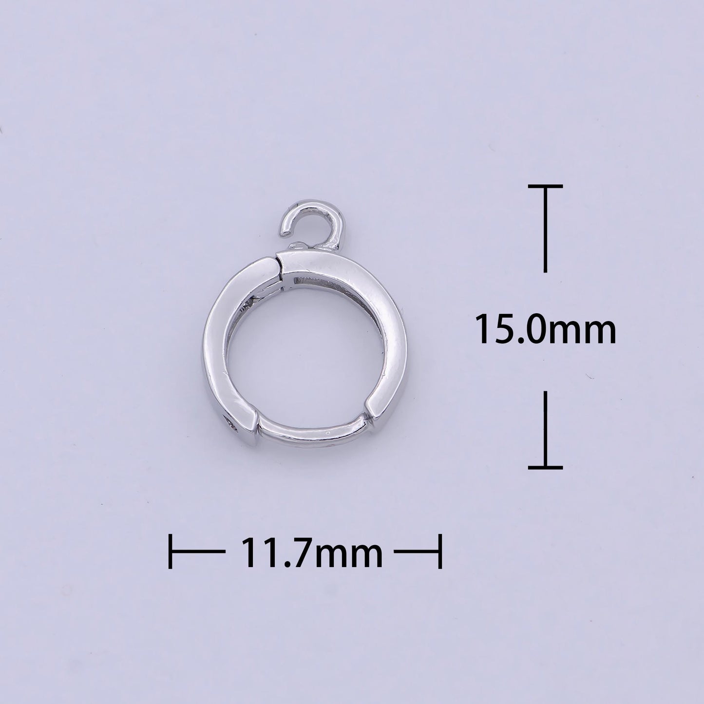 Sterling Silver Earring Findings - Open Link earring Post, 925 sterling silver 12mm Huggie hoop earring K-519
