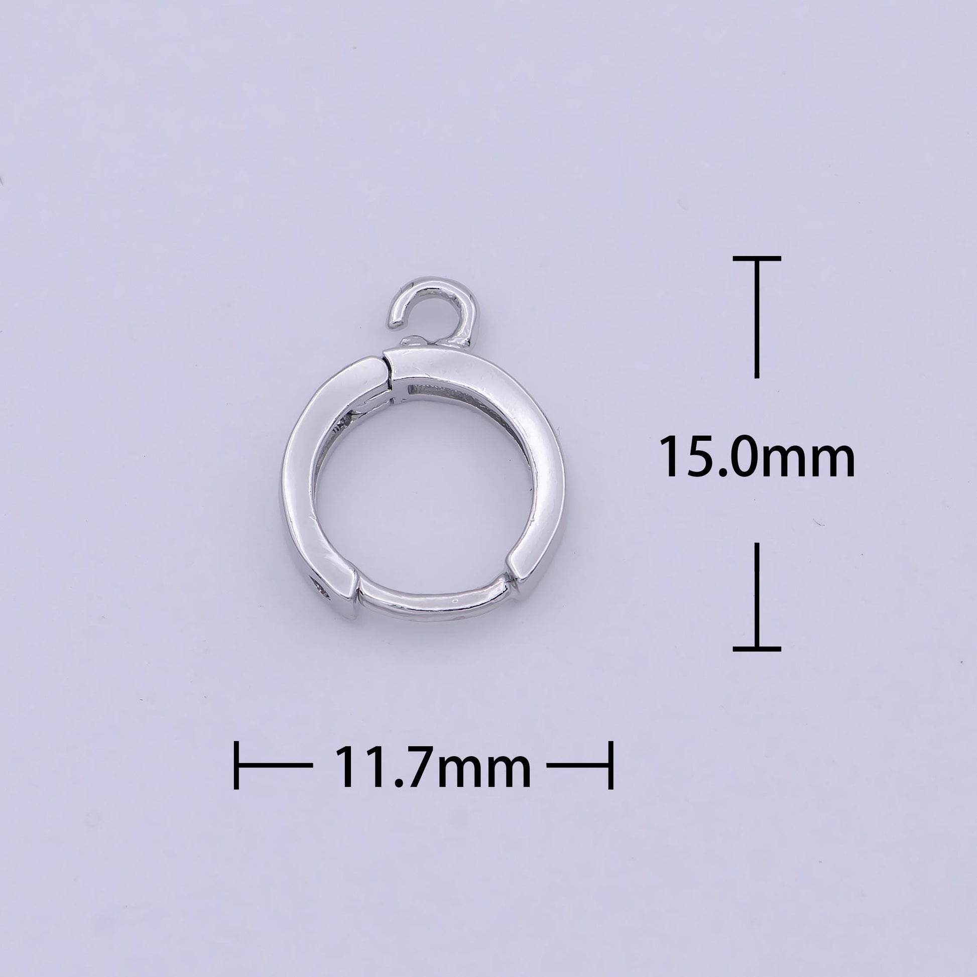 Sterling Silver Earring Findings - Open Link earring Post, 925 sterling silver 12mm Huggie hoop earring K-519