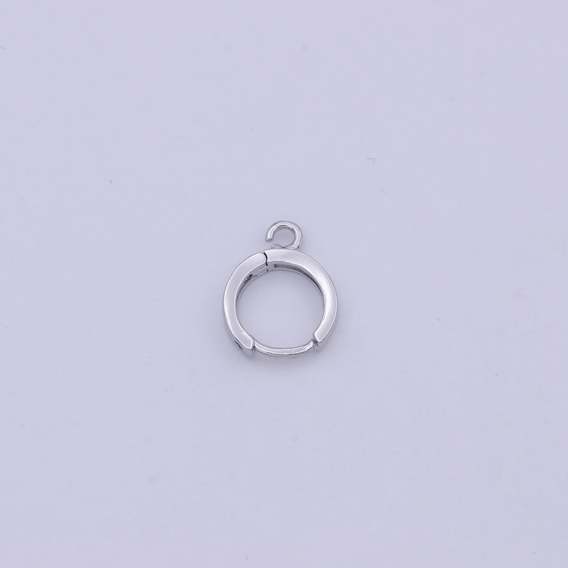 Sterling Silver Earring Findings - Open Link earring Post, 925 sterling silver 12mm Huggie hoop earring K-519