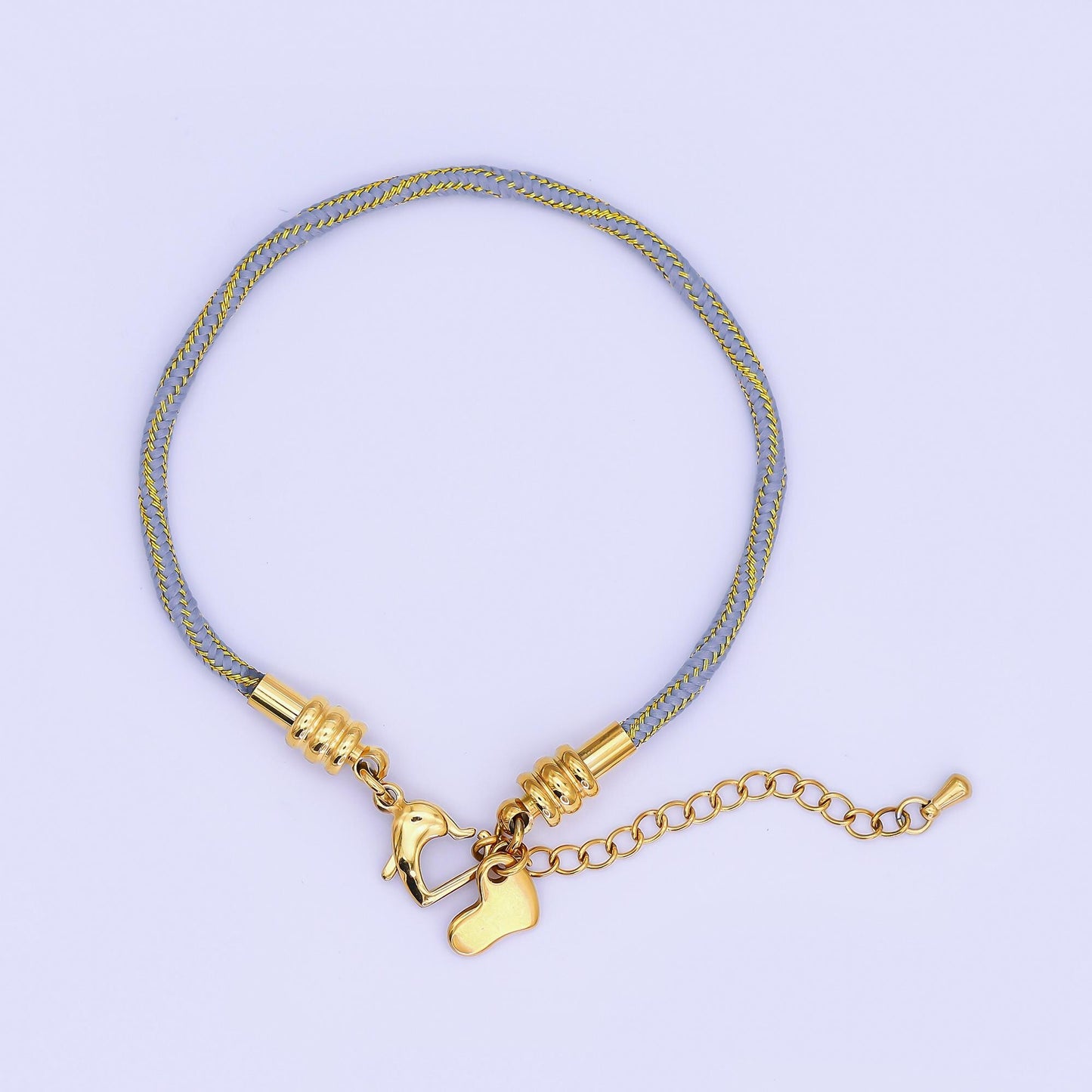 Stainless Steel 3mm Pink, Fuchsia, Grey Multicolor Woven Cord Bracelet | WA-3161 ~ WA-3163
