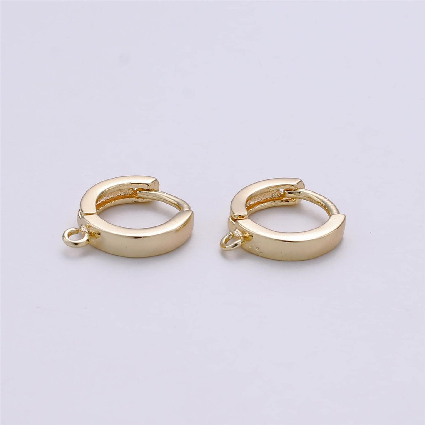 Sterling Silver Earring Findings - Open Link earring Post, 925 sterling silver 12mm Huggie hoop earring K-519