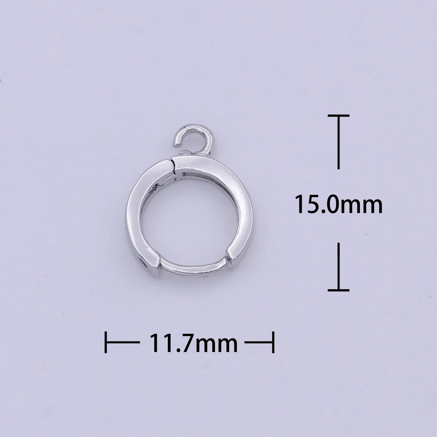 Sterling Silver Earring Findings - Open Link earring Post, 925 sterling silver 12mm Huggie hoop earring K-519