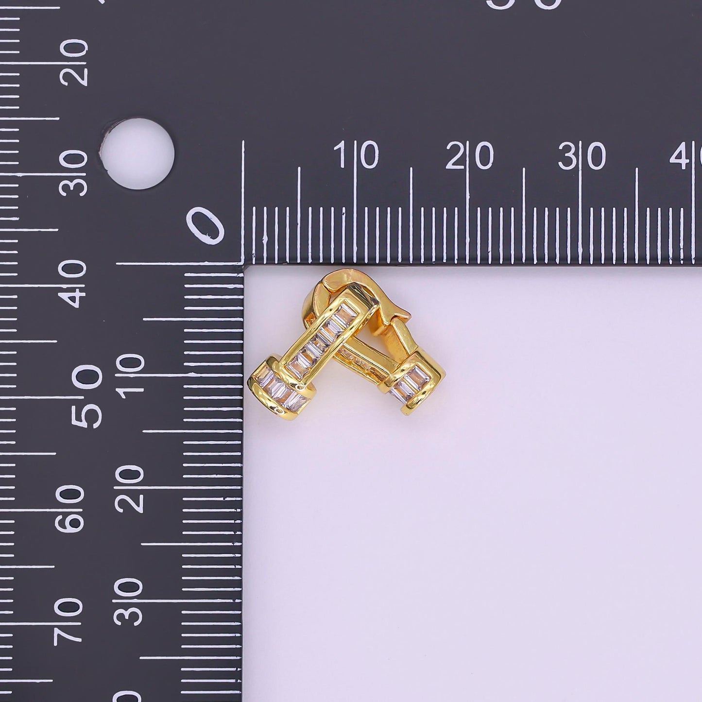 24K Gold Filled Baguette CZ Snap Hook Closure Enhancer Finding Set | Z1270