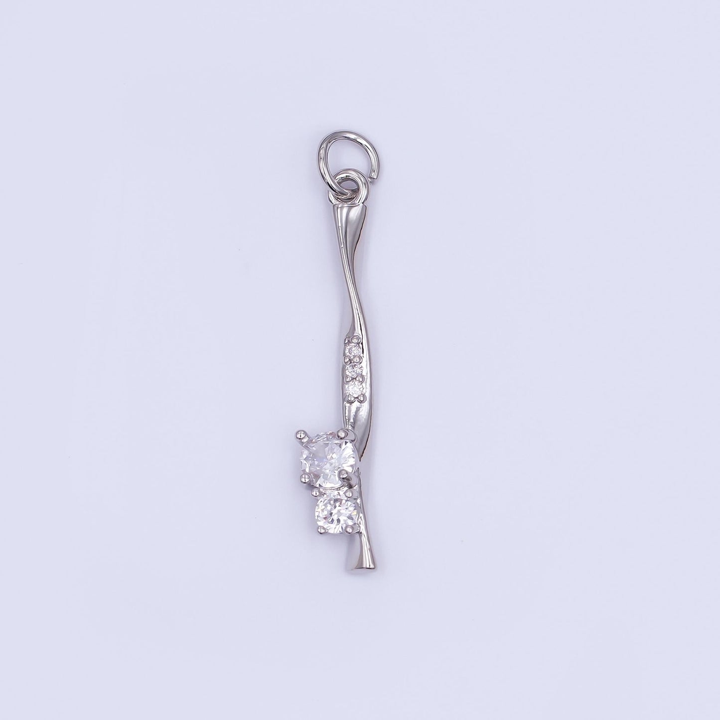 24K Gold Filled Micro Paved CZ Molten Drip Charm in Gold & Silver | AF469