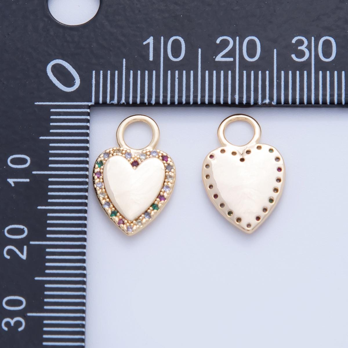 Mini 18k Gold Filled Heart Charms Small Love Charm for Earring Charm, Bracelet Necklace Supply AF-349