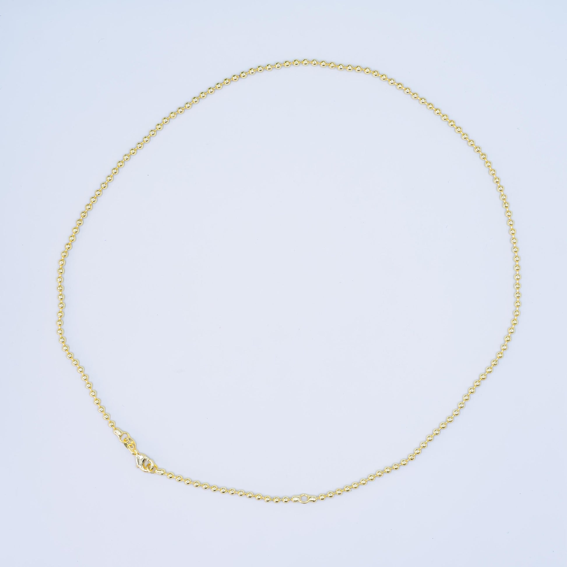 14K Gold Filled 2.5mm Ball Bead Bar 17.5 Inch Necklace | WA-2742