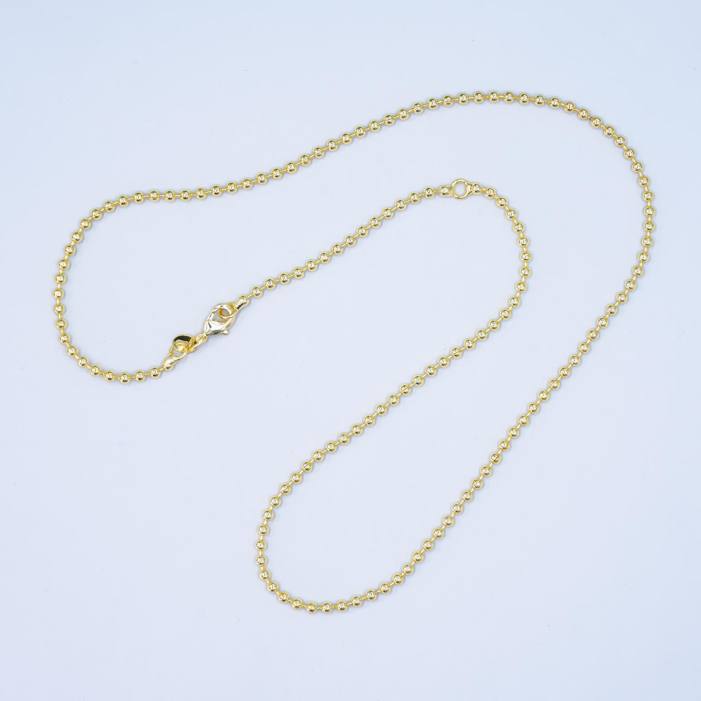 14K Gold Filled 2.5mm Ball Bead Bar 17.5 Inch Necklace | WA-2742