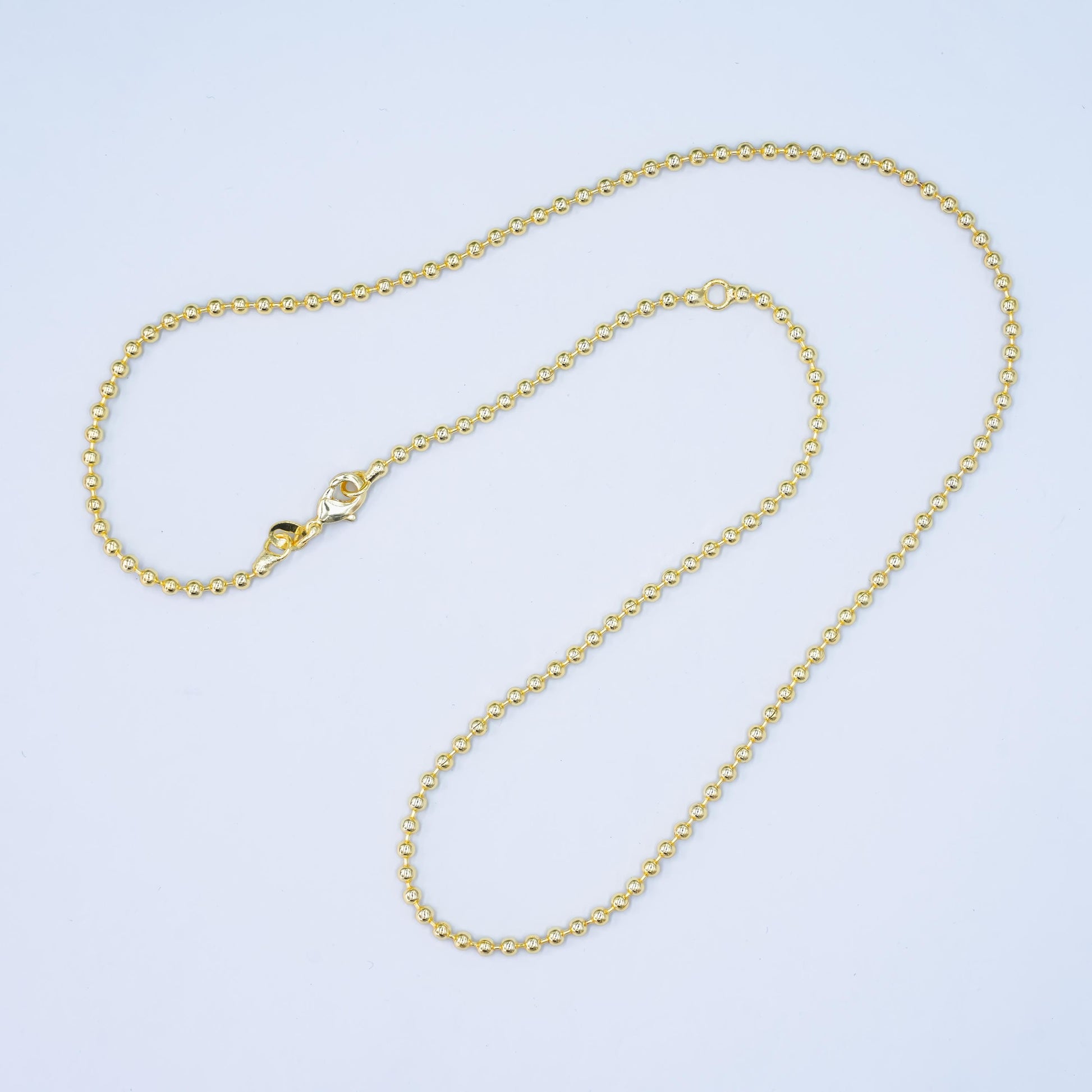 14K Gold Filled 2.5mm Ball Bead Bar 17.5 Inch Necklace | WA-2742