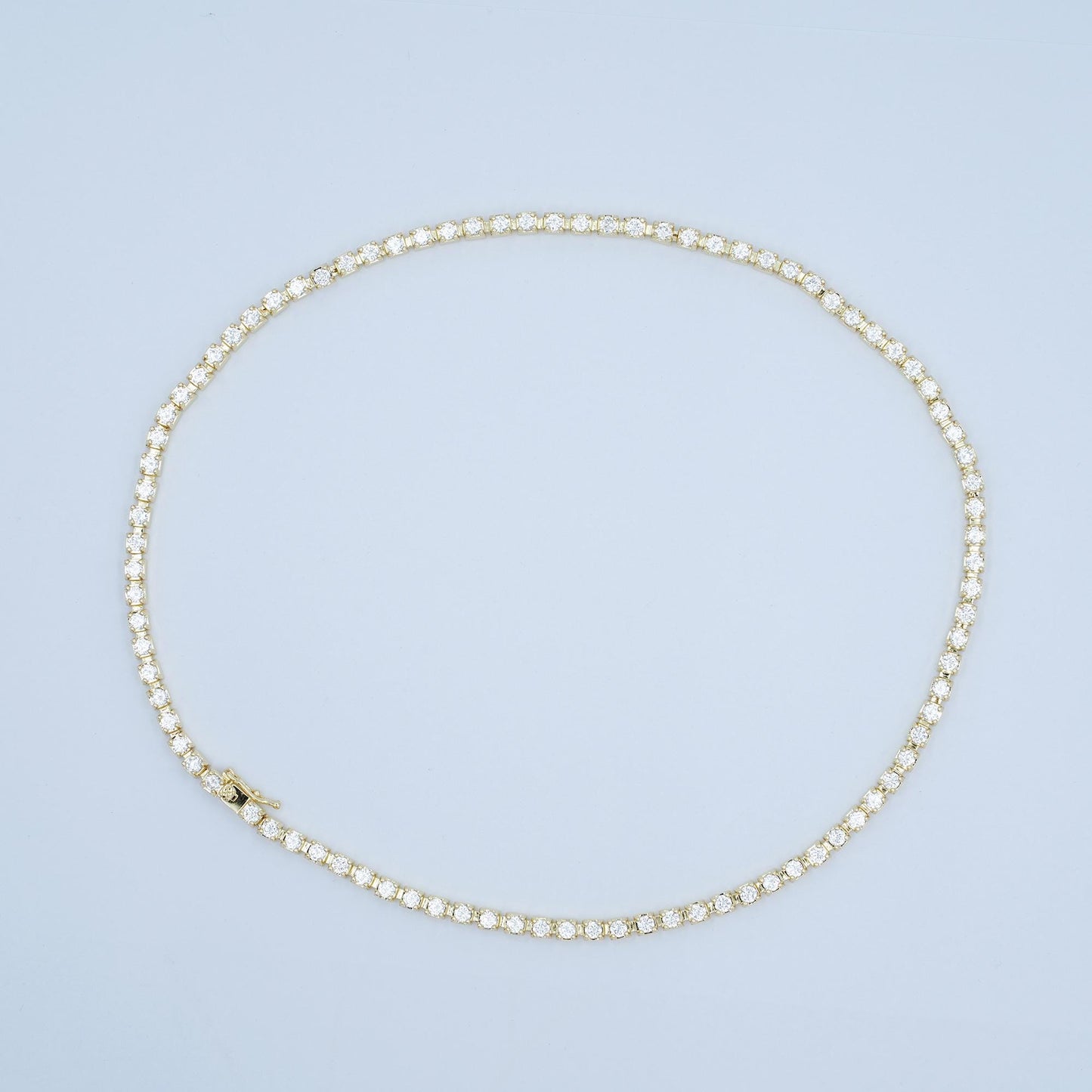 24K Gold Filled 3.8mm Clear CZ Tennis Chain 18 Inch Necklace | WA-3022