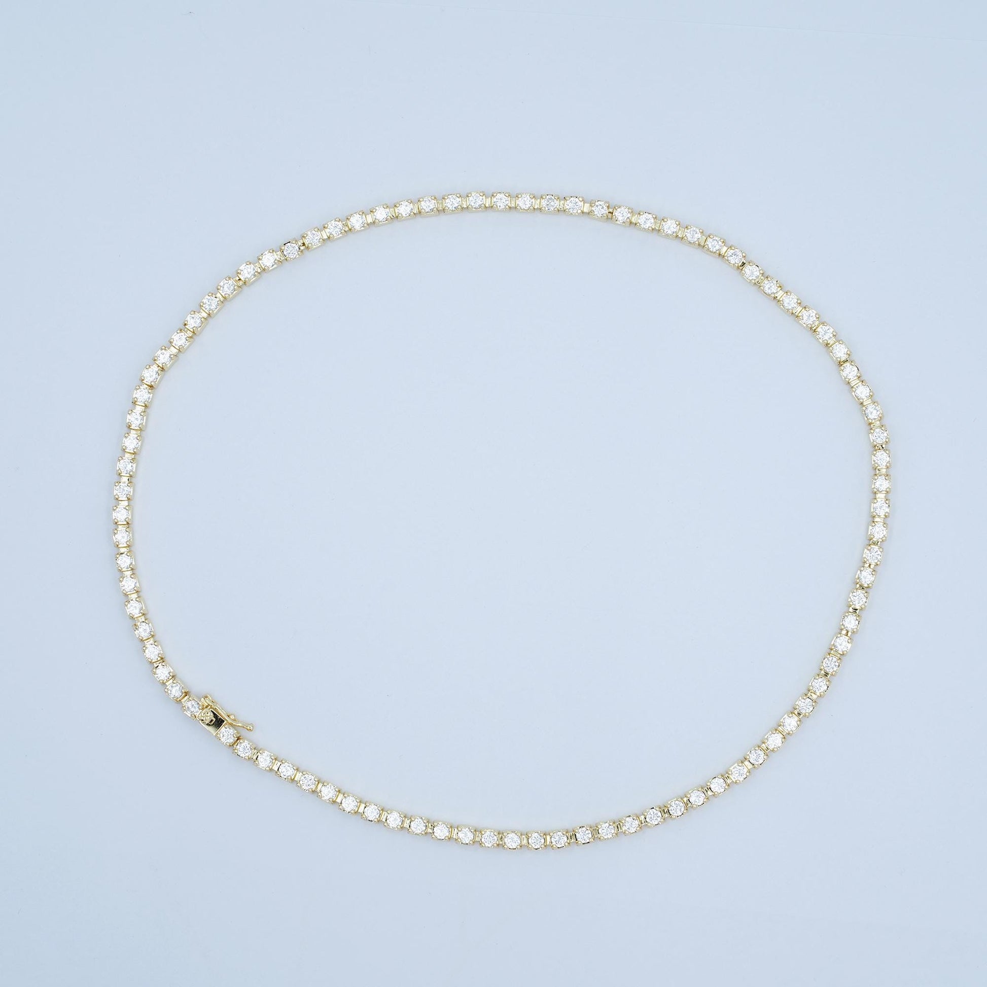 24K Gold Filled 3.8mm Clear CZ Tennis Chain 18 Inch Necklace | WA-3022