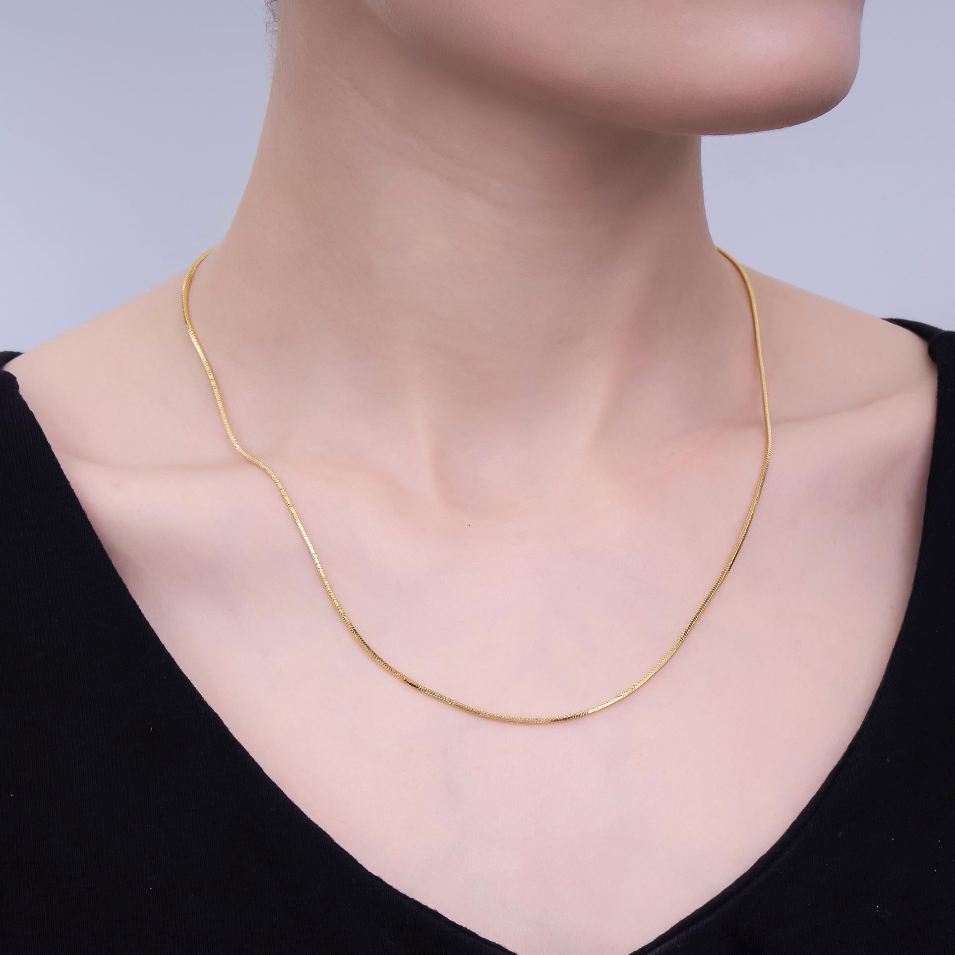 24K Gold Filled 1.2mm Snake Cocoon 18 Inch Chain Necklace | WA-3232