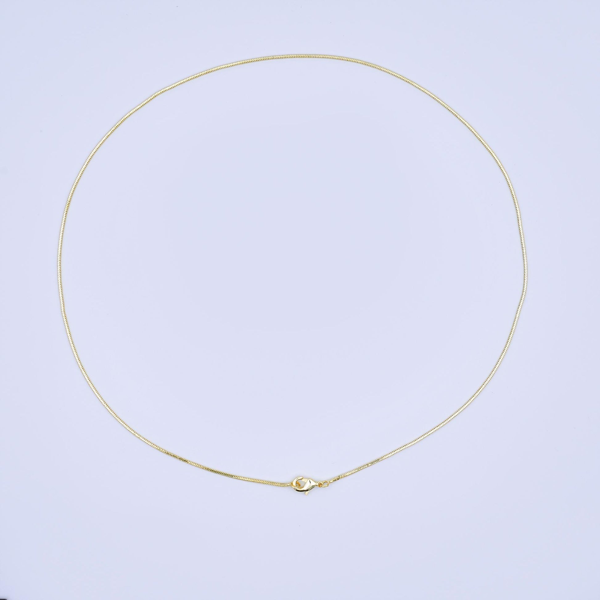 24K Gold Filled 1.7mm Sunburst Hammered Cable 17.5 Inch Chain Necklace | WA-3227