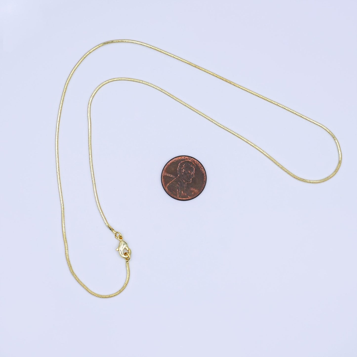24K Gold Filled 1.7mm Sunburst Hammered Cable 17.5 Inch Chain Necklace | WA-3227
