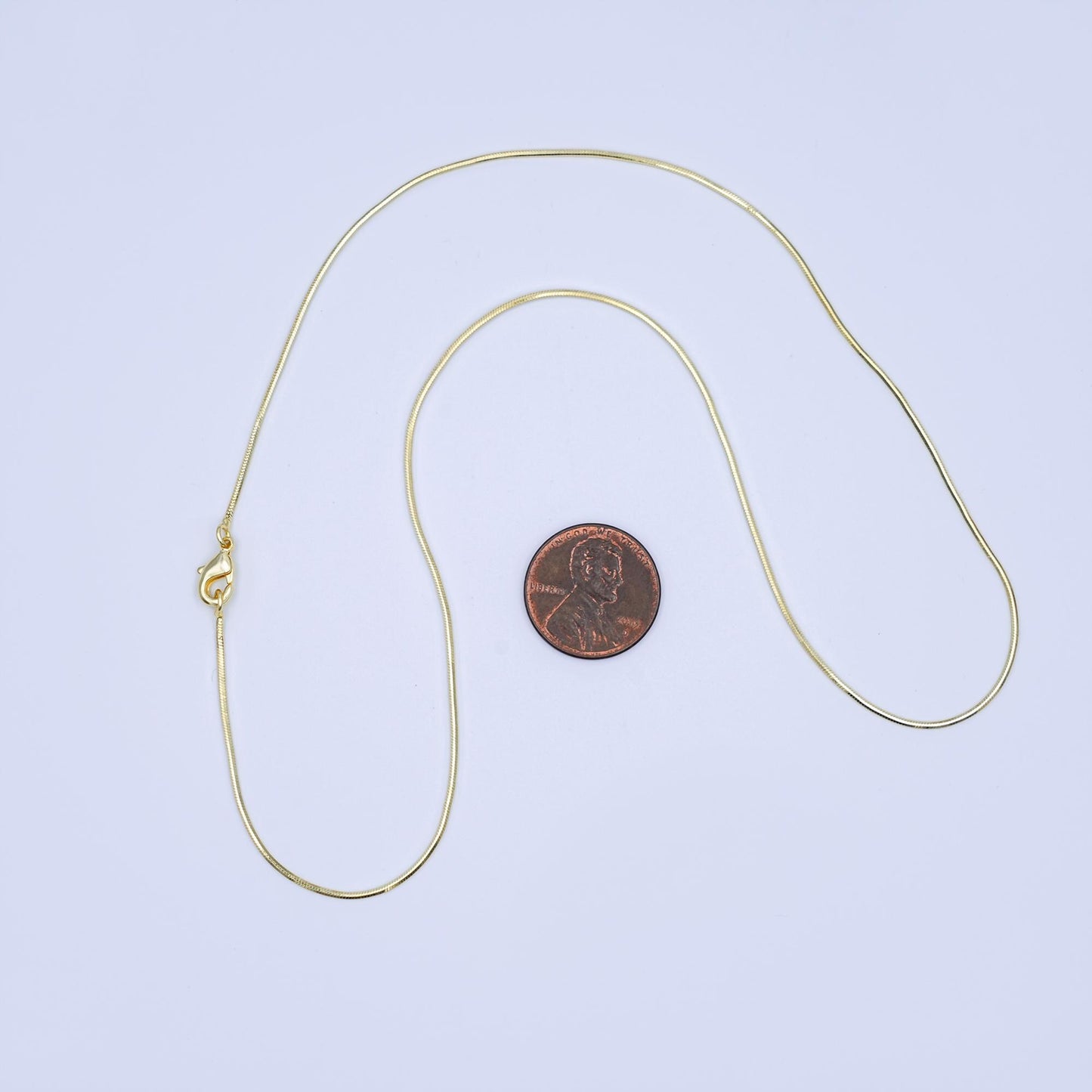 24K Gold Filled 0.9mm Cocoon Snake 17.5 Inch Chain Necklace | WA-3233