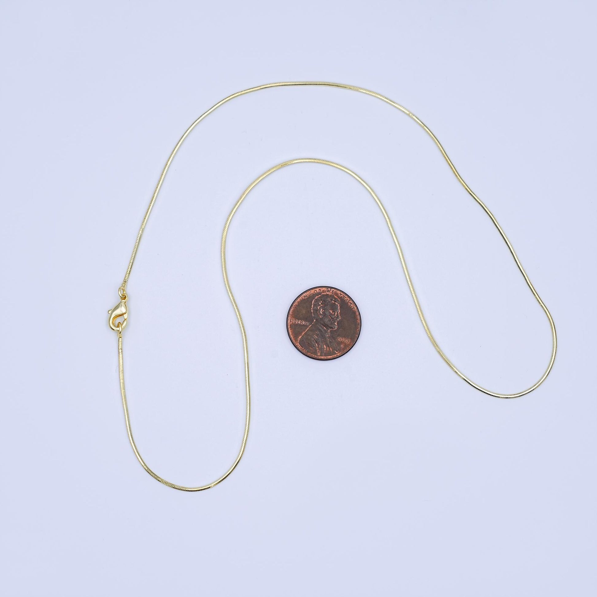 24K Gold Filled 0.9mm Cocoon Snake 17.5 Inch Chain Necklace | WA-3233