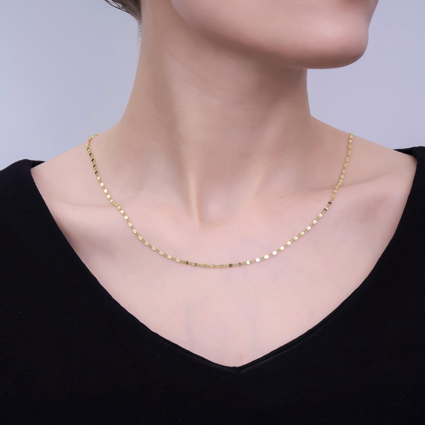 24K Gold Filled 1.8m Minimalist Mariner 16 Inch Chain Necklace | WA-3173