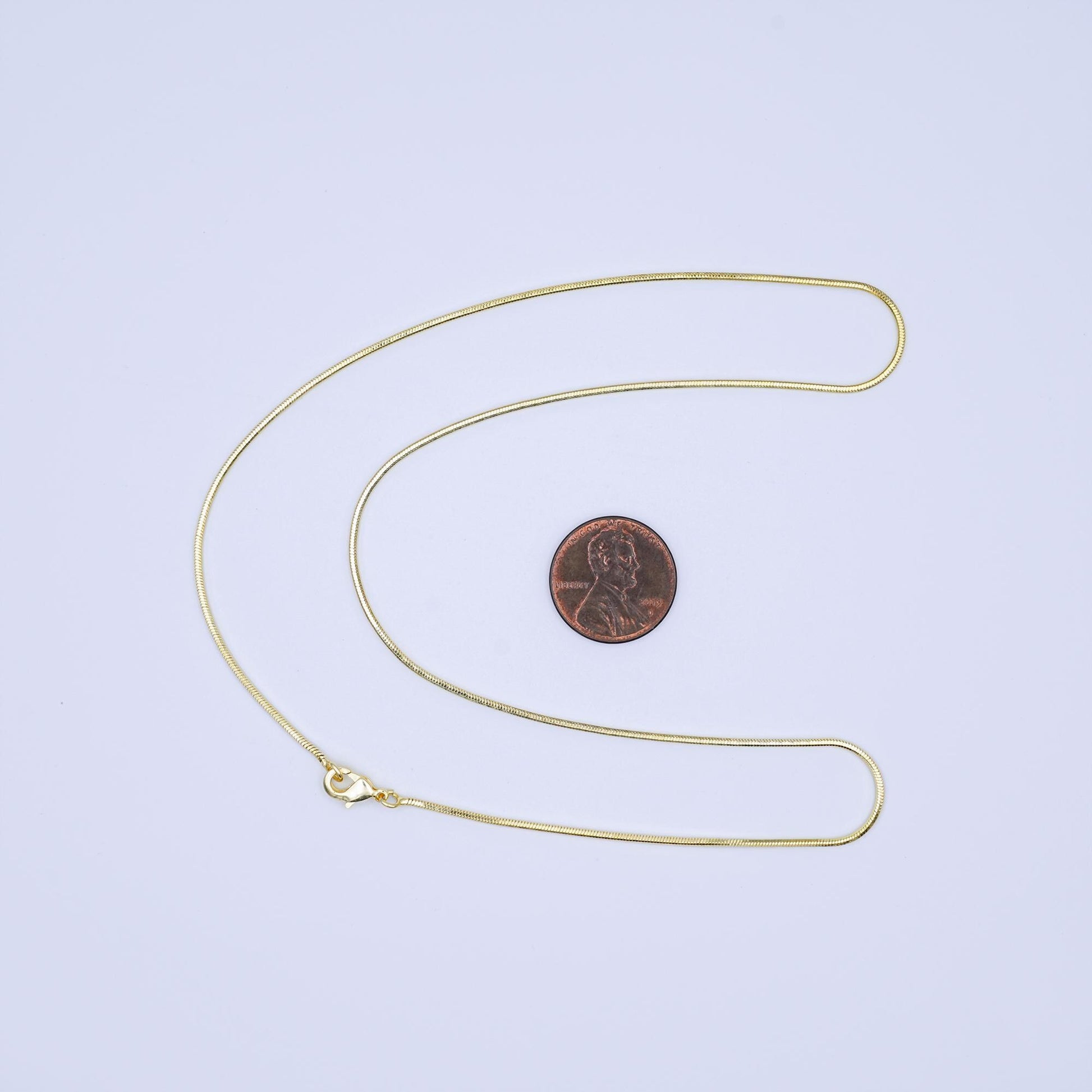 24K Gold Filled 1.2mm Cocoon Snake 19.5 Inch Chain Necklace | WA-3230