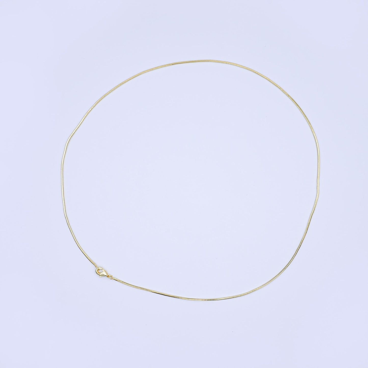 24K Gold Filled 1.2mm Cocoon Snake Chain 17.5 Inch Thin Herringbone Chain Necklace | WA-3229