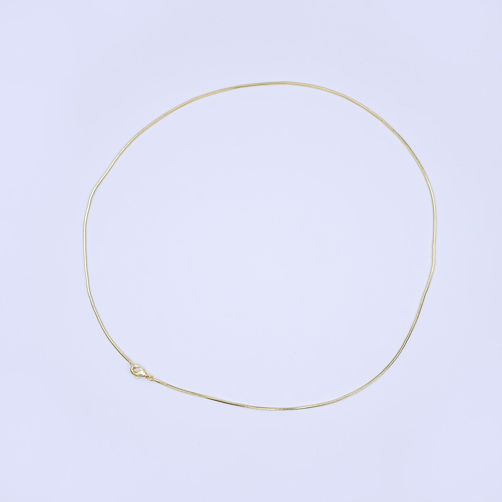 24K Gold Filled 1.2mm Cocoon Snake Chain 17.5 Inch Thin Herringbone Chain Necklace | WA-3229