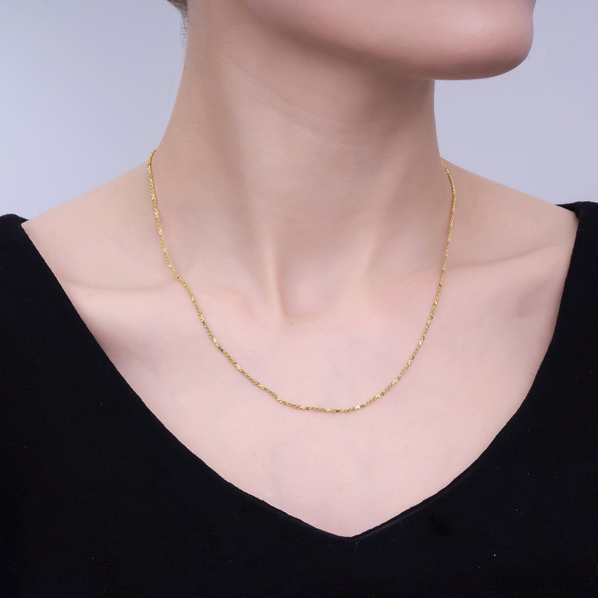 24K Gold Filled 1.5mm S-Link 16 Inch Chain Necklace | WA-3226