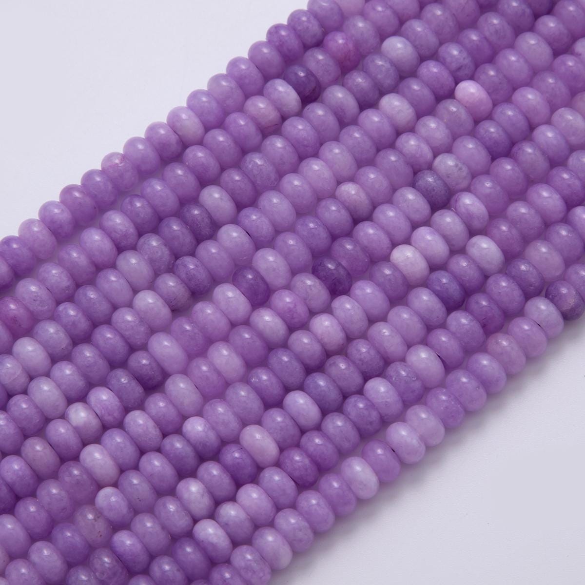 8mm Light Purple Amethyst Natural Gemstone Rondelle Bead Strand Finding | WA-584