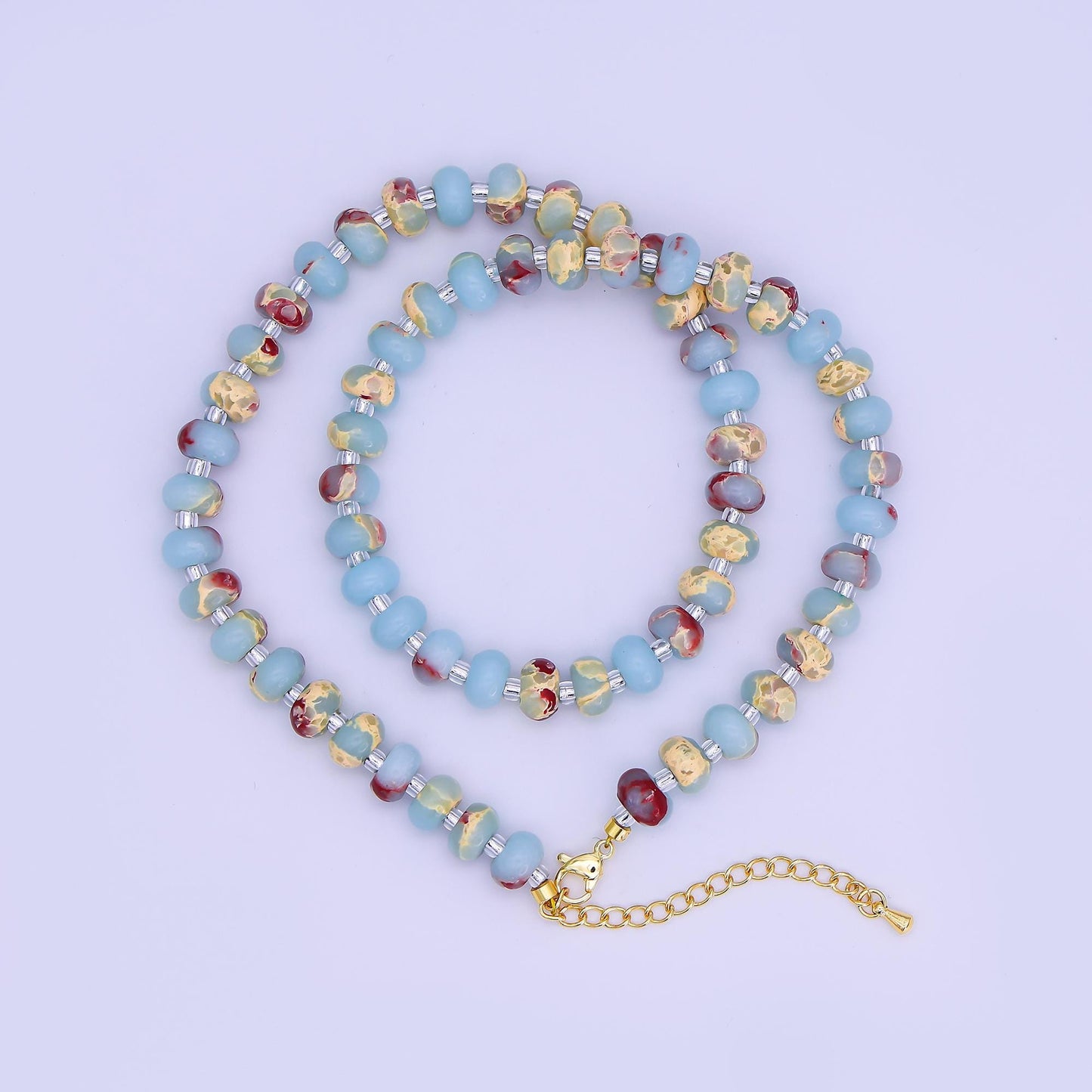 14K Gold Filled Blue Turquoise Natural Gemstone 16 Inch, 18 Inch Necklace | WA-3143 WA-3144