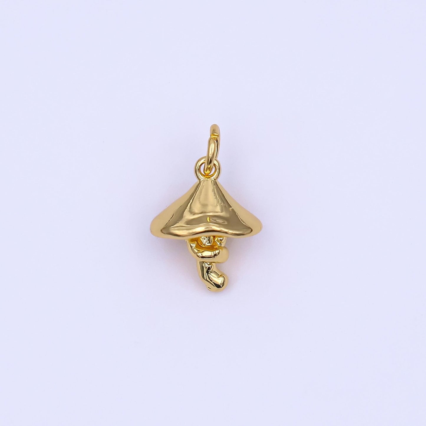 Mini Silver Mushroom Charms 24K Gold Filled Food Pendant Charm Bracelet Necklace for DIY Jewelry Making Supply AF-542