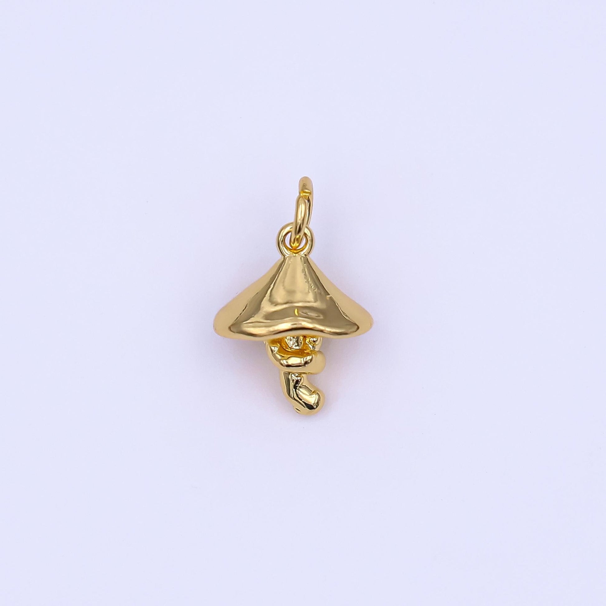 Mini Silver Mushroom Charms 24K Gold Filled Food Pendant Charm Bracelet Necklace for DIY Jewelry Making Supply AF-542