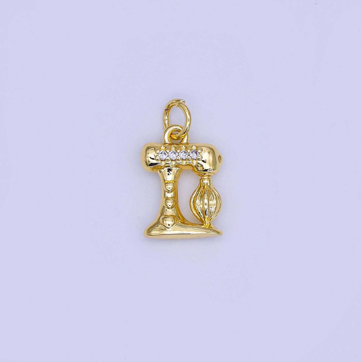 Mini gold mixer pendant 24k gold filled mixer charm kitchen charm diy bracelet necklace jewelry making findings supply AJ-316