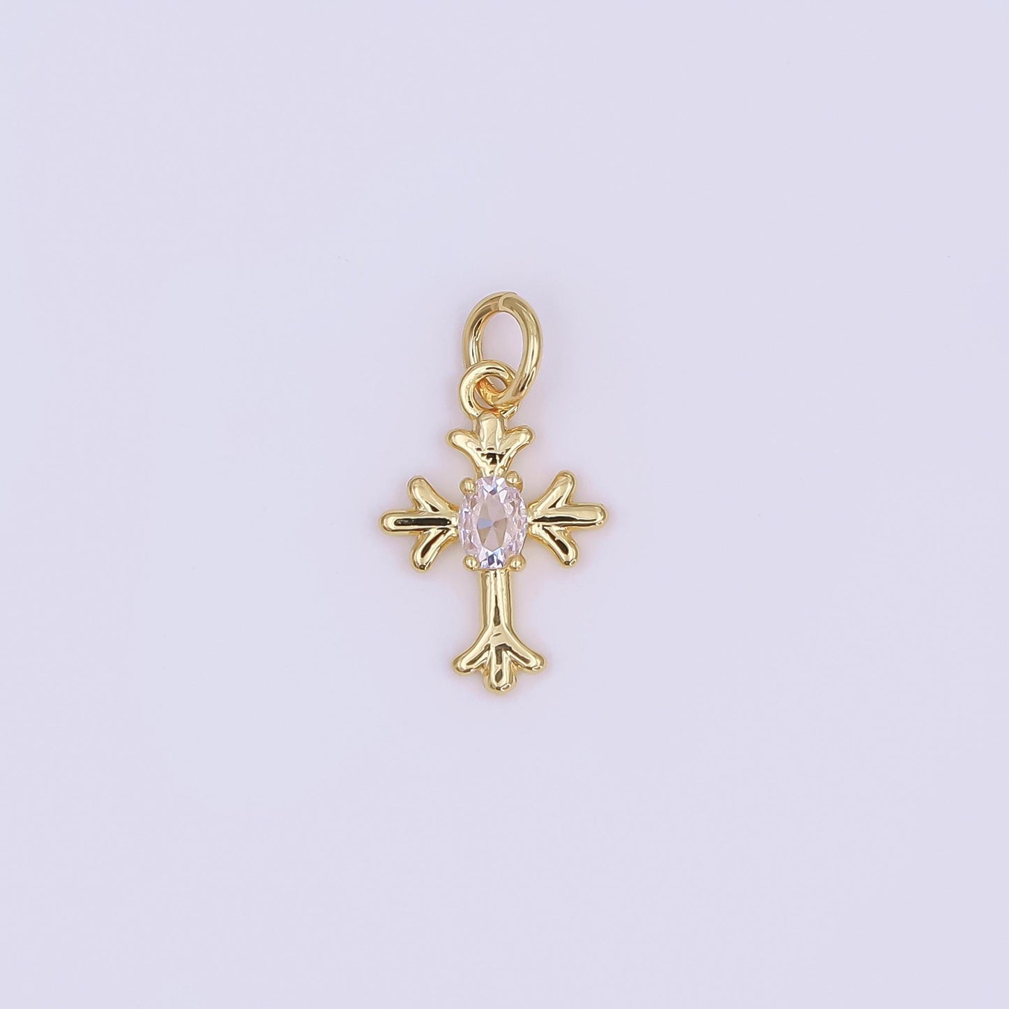 Dainty gold Cross charm Tiny Cross pendant for necklace bracelet earring component AF-493