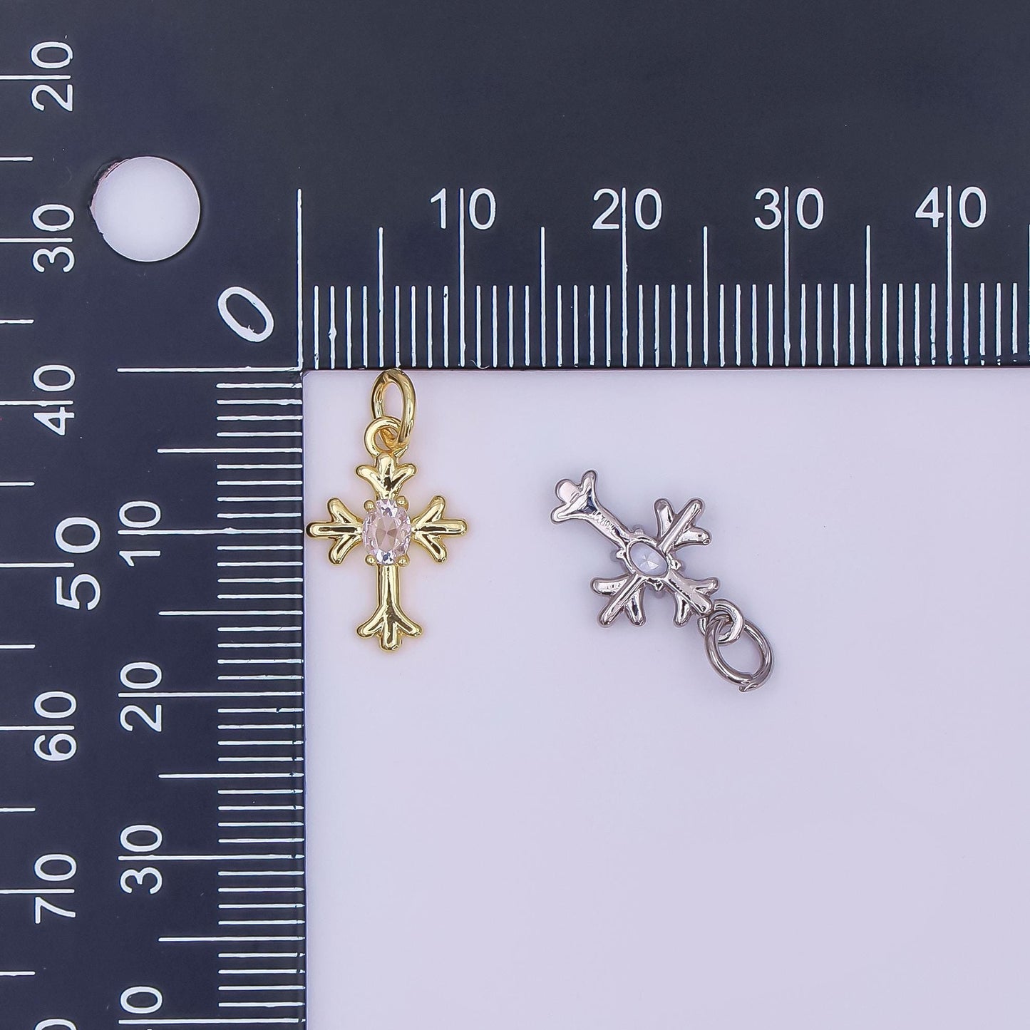 Dainty gold Cross charm Tiny Cross pendant for necklace bracelet earring component AF-493